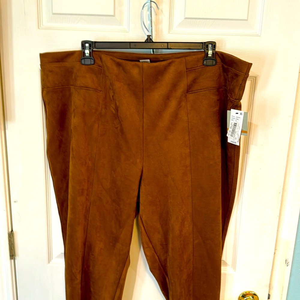 NWT John Mark Pants cabana 3x inseam 26” hips 27” waist 23.5 vegan suede.
